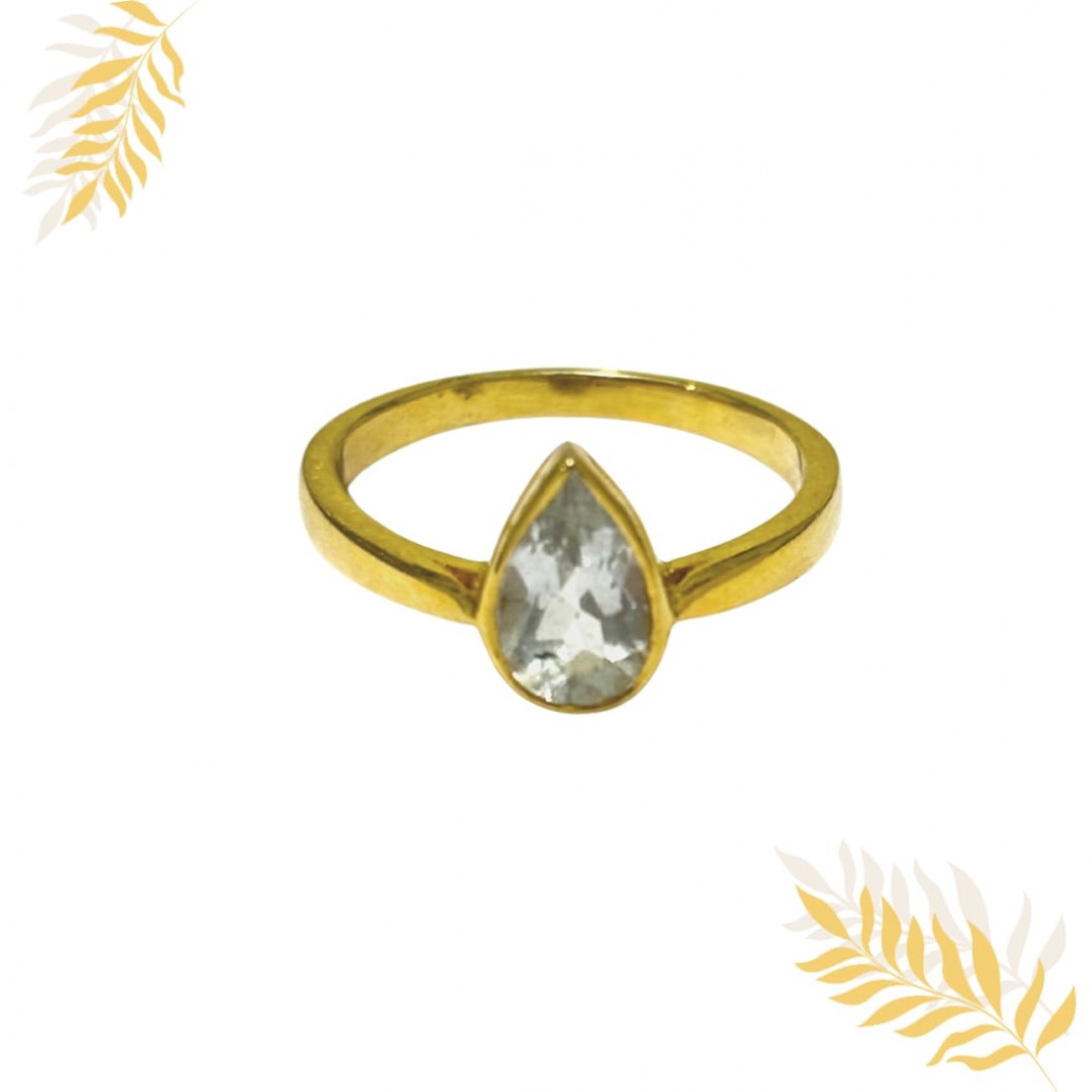 Aqua silver ring